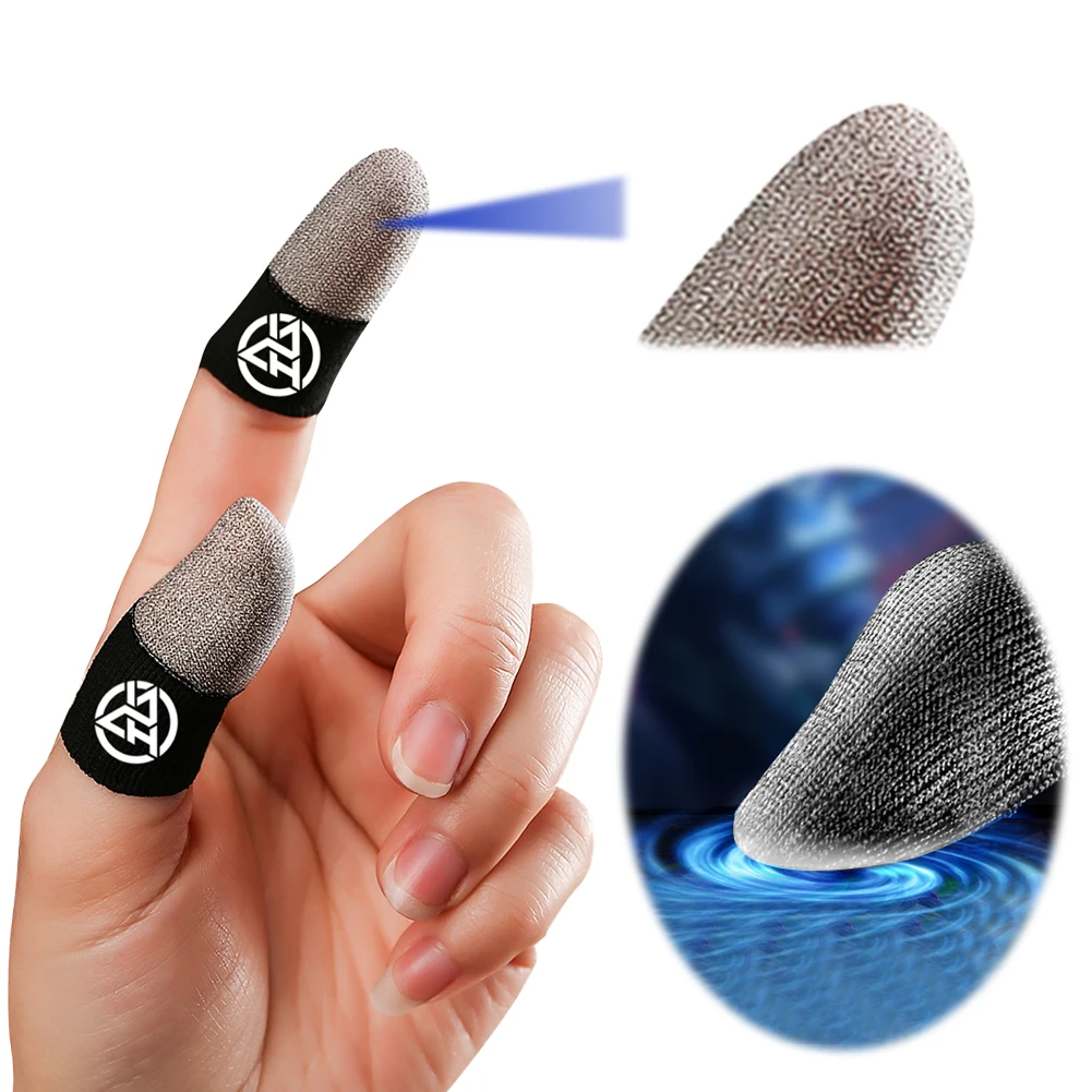1/2 Pair Luminous Fingertips Breathable Game Finger Sleeve Finger Cots Cover Sensitive Mobile Touch Glove for PUBG Mobile Gaming