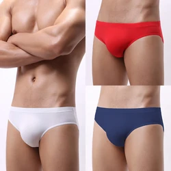 Sexy panties Men's underwear Cool Ice Silk ropa interior hombre cueca One Piece 3D Cutting boxers & briefs Youth Shorts bragas