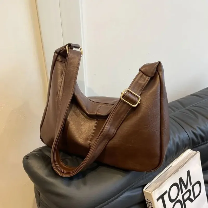 brown leather bag