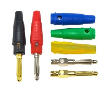 

32A Pure Copper Banana Plug 4mm with Silicone Cover, Solderless High Current Connector for Speaker/Audio Wiring