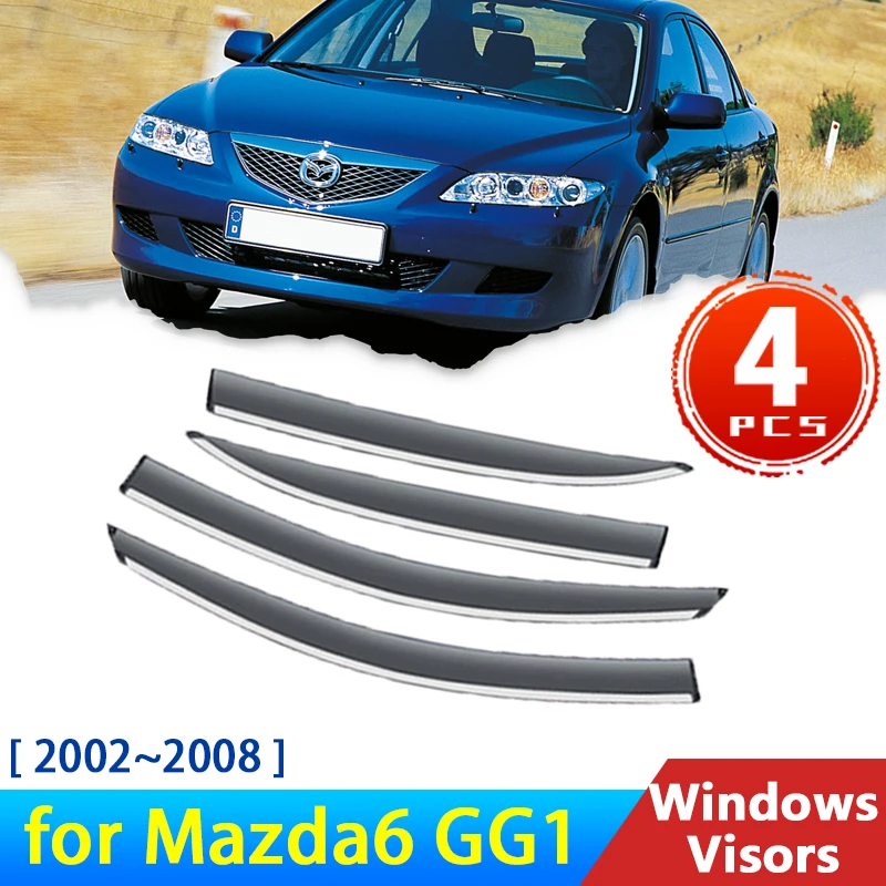 

Windshield Deflectors for Mazda6 GG1 2002~2008 Accessories Car Side Windows Visors Sun Rain Eyebrow Guards Awning Trim 2004 2006