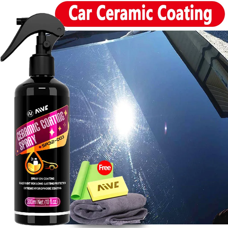 Revestimento Cerâmico para Carros, Brilho Espelhado, Cera em Spray Nano Hidrofóbica, Anti-incrustante, Produtos de Limpeza Automotiva