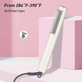 Image GGbingo Hair Straightener Portable Quick Heated Electric Hot Comb Hair Care Professional Mini Negative Lon Hairstyle Brush