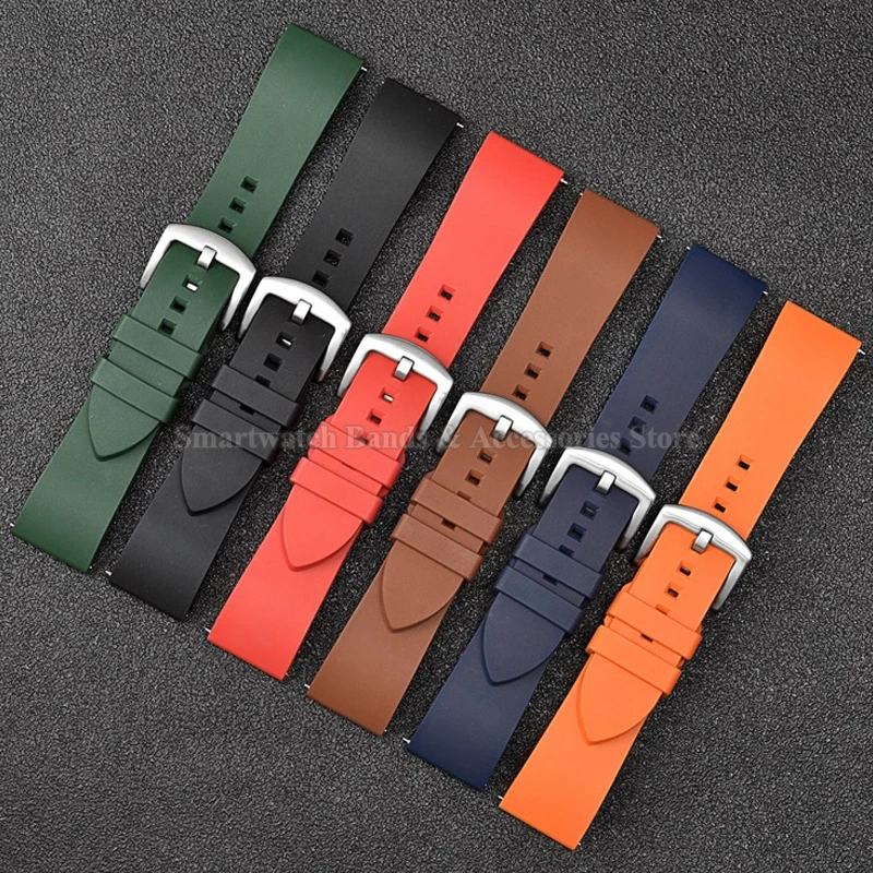 Silicone Waterproof Watch Band for Seiko for Rolex 18mm 19mm 20mm 21mm 22mm 24mm Quick Release Rubber Bracelet Watch Accessories