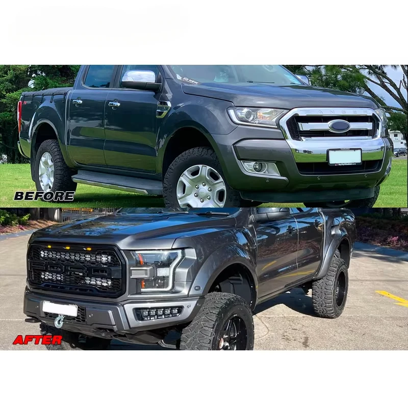 For-d Ranger T6/T7/T8 تحويل إلى طقم هيكل رابتور F150 القديم إلى شاحنة 4x4 جديدة على الطرق الوعرة