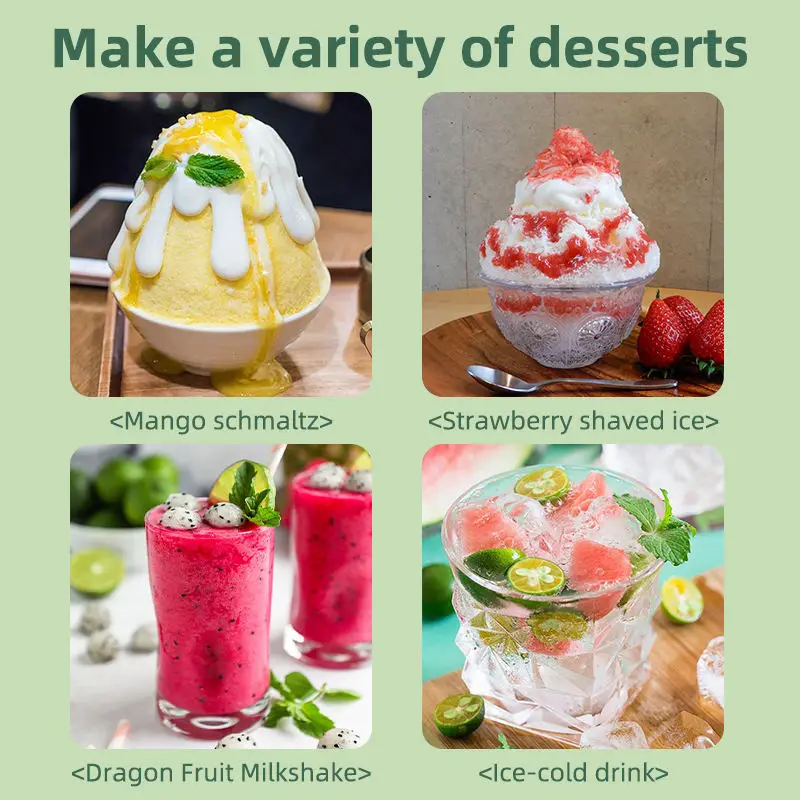 Ice Maker Mini Electric Shaved Ice Machine 135w Portable Snow Cone Maker Ice Crusher Dual Tone Adjustment