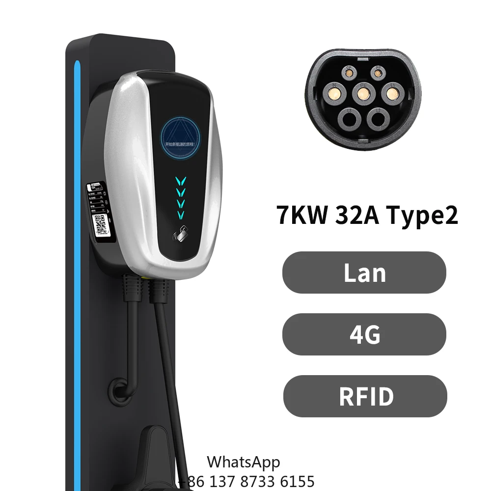 

EN61851-1 Vehicle Accessories 7kw Ev Wall Charger App Electric Vehicle Charger With Card Payment System