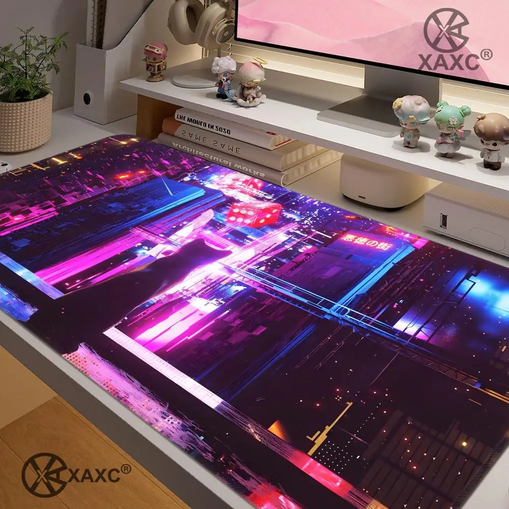 A Working Cat Design Mouse Pad Large Computer Office Game Table Mat XXL Rubber Anti-slip Gaming Keyboard XAXC Long Desk Pads