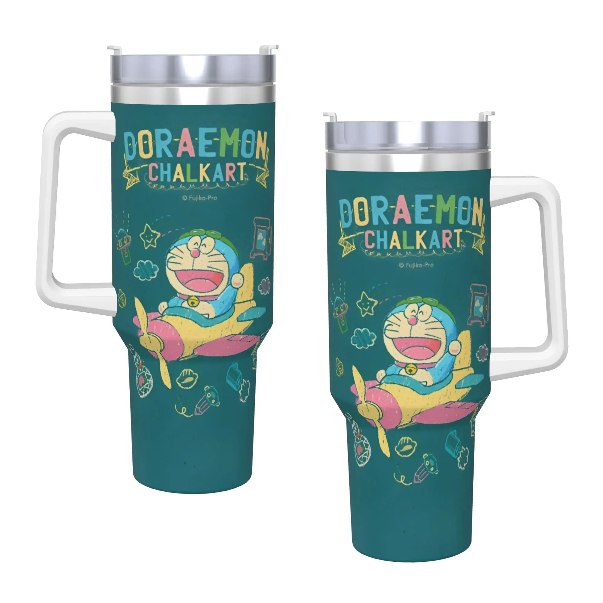 Kawaii Doraemon Cartoon Tumbler  Hot Drinks Water Bottle Insulated Stainless Steel Thermal Cups Graphic Travel Mugs Cup