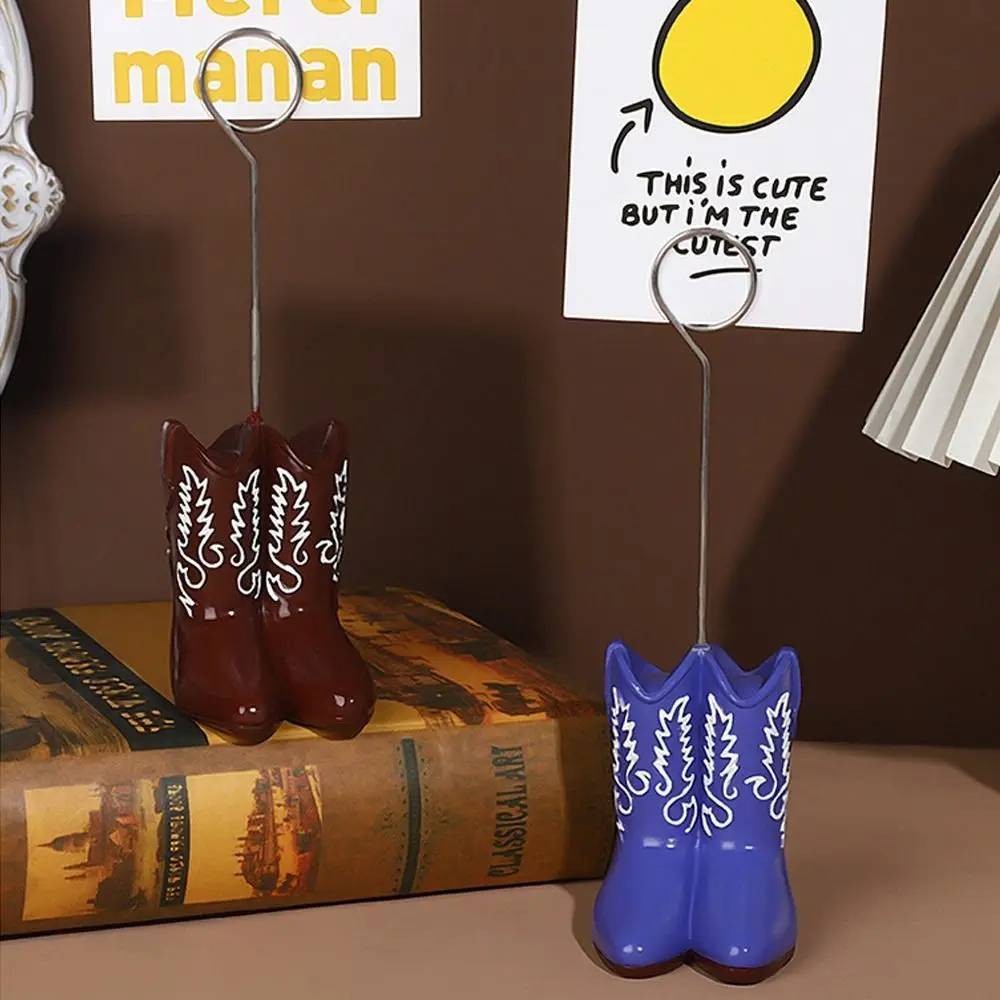 Simpatico ornamento colorato per stivali, portacarte personalizzato fatto a mano, artigianato in resina, supporto per morsetto per appunti, anniversario di matrimonio