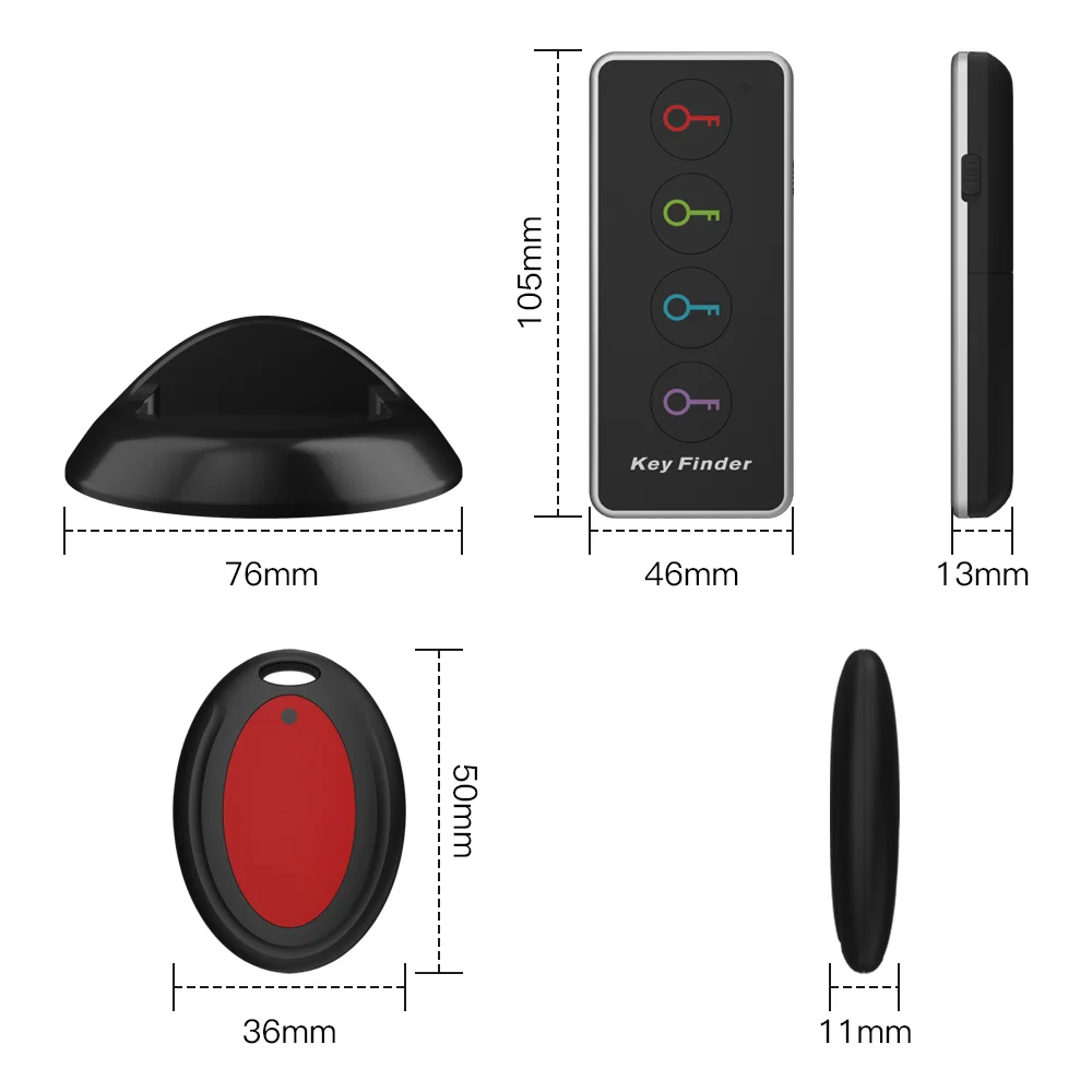 2 قطعة 80dB + RF العناصر محدد العلامات مع 131ft نطاق العمل اللاسلكية عن بعد مكتشف مفتاح مكتشف للعثور على نظارات الهاتف مفتاح المحفظة #3