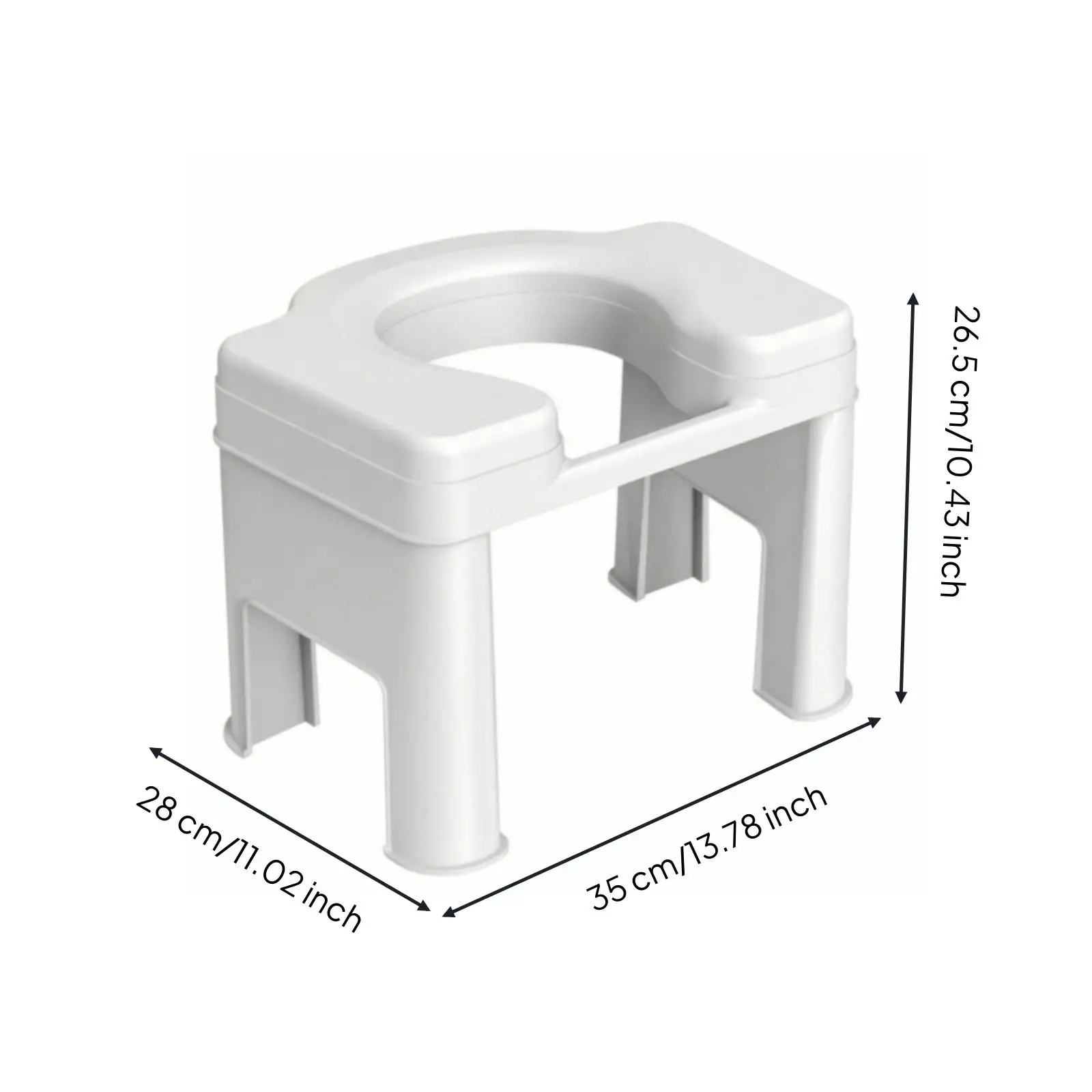 Portable Raised Toilet for seat with Anti Slip Pads for Adult Elderly Disabled Bathroom Safety Stool
