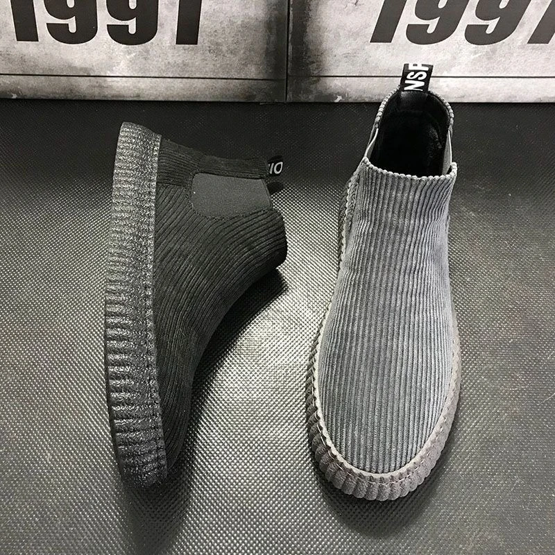 

​Men's Winter Fleece Lined High Top Slip on Boots Trendy Sports Casual Shoes for Men Warm Comfortable Outdoor Winter Footwear