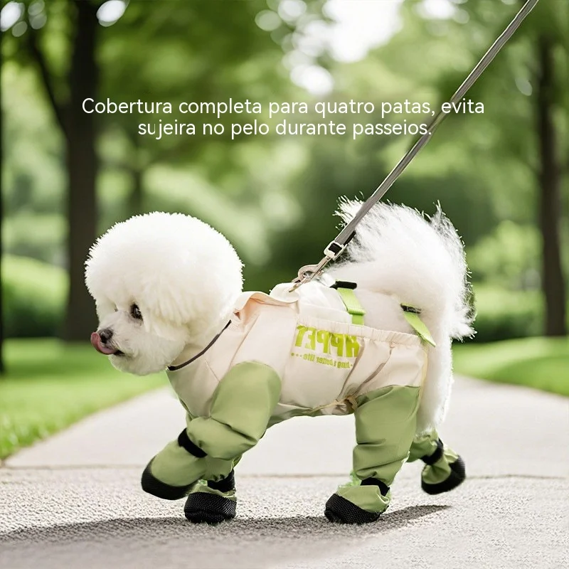 Roupa para cachorro, roupa para animais de estimação, macacão completo impermeável e respirável com proteção para os pés, para cachorro pequeno.