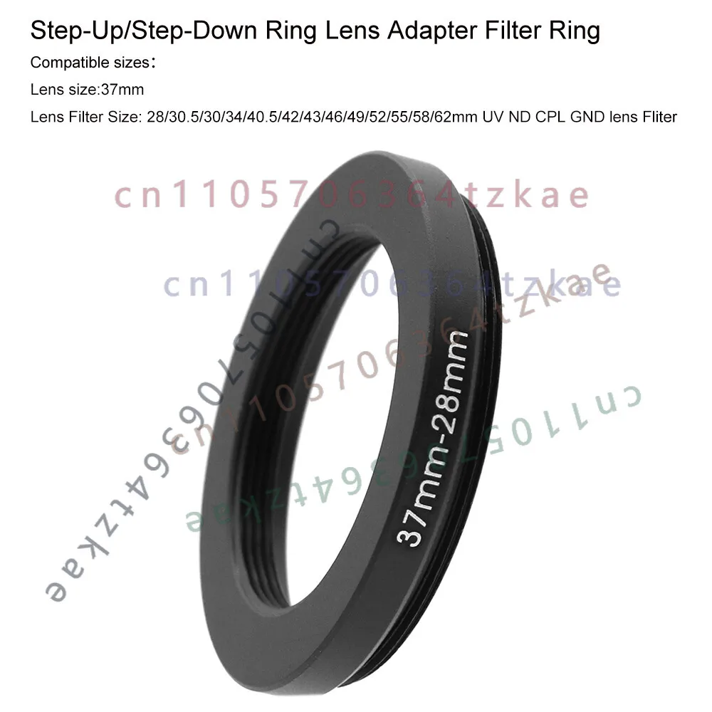 37mm Step Up / Step Down Filter Ring for 28/30.5/40.5/42/46/49/52/55/58/62mm, Camera Lens Adapter Ring for UV CPL ND GND Filters