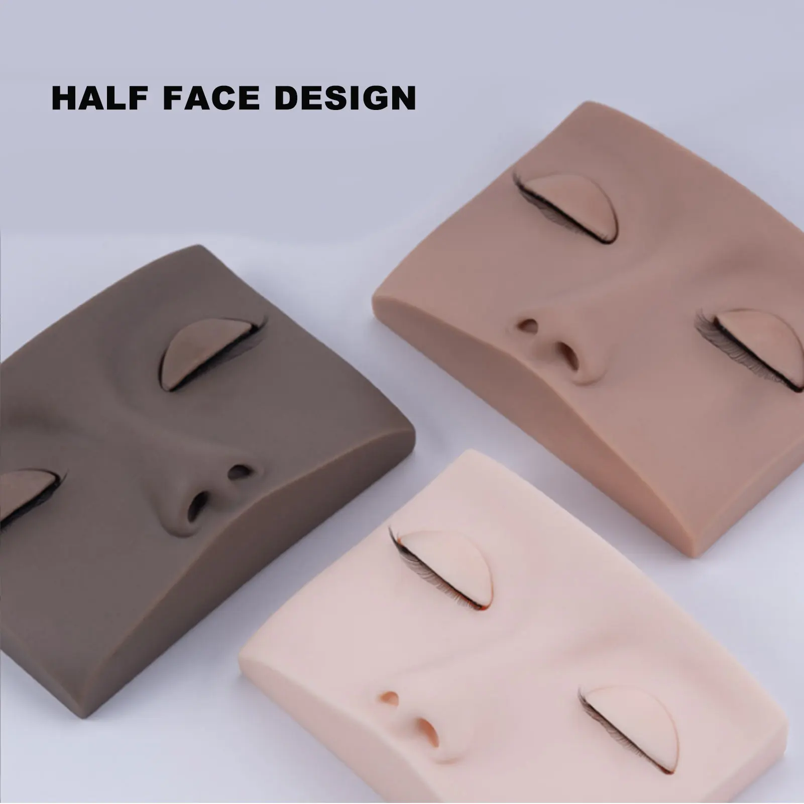 Practice Lash Mannequin Head Display Eyelash Mannequin Head Practice Half Face Replaceable Eye for Novice for Beauty Salon