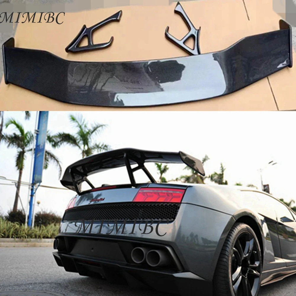 

Fits FOR Lamborghini Gallardo 2008-2014 High Quality Carbon Fiber Car Rear Trunk Lip Spoiler Splitters Wing