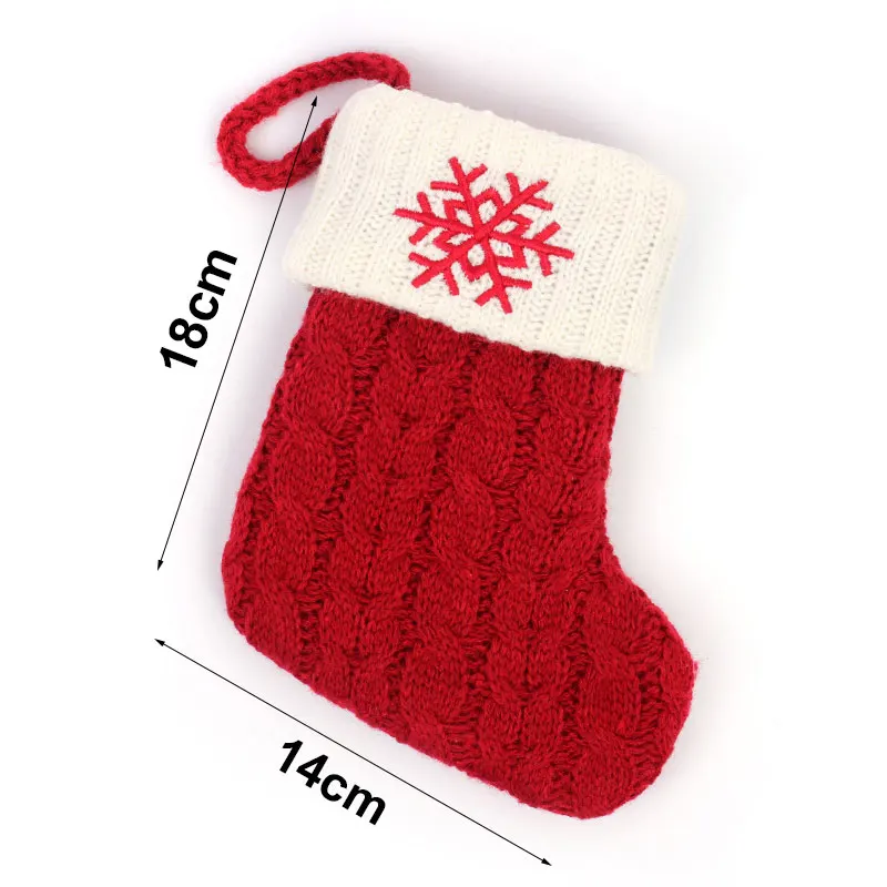 A-Z Letter Knitting Christmas Stocking Gift Bags  Xmas Tree Hanging Pendant Ornaments Christmas Decorations For Home Navidad