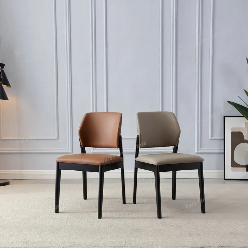 

Minimalist Modern Dining Chair Metal Simple Leather Kitchen Dining Chairs Designer Occasional Eetkamerstoel Nordic Furniture