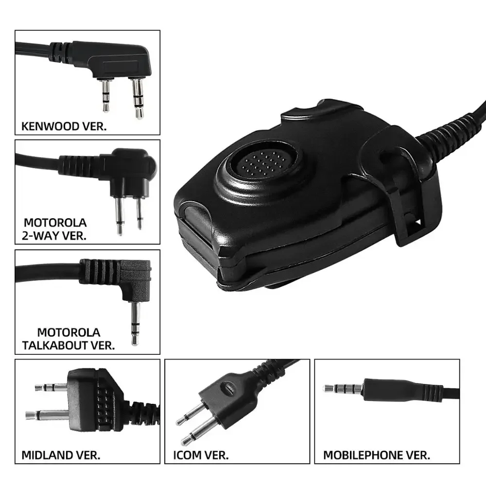 Tactical headphone U94 PTT Push To Talk Headset Adapter for Kenwod /Motorala 2- way/Motorol/ICM/Midland/Phone