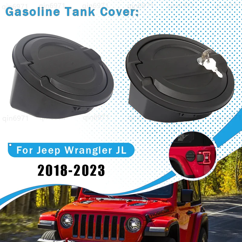

Крышка автомобильного бака для Jeep Wrangler, алюминиевая крышка топливного бака, с дверным замком, JL Unlimited, 2018-2023 гг.