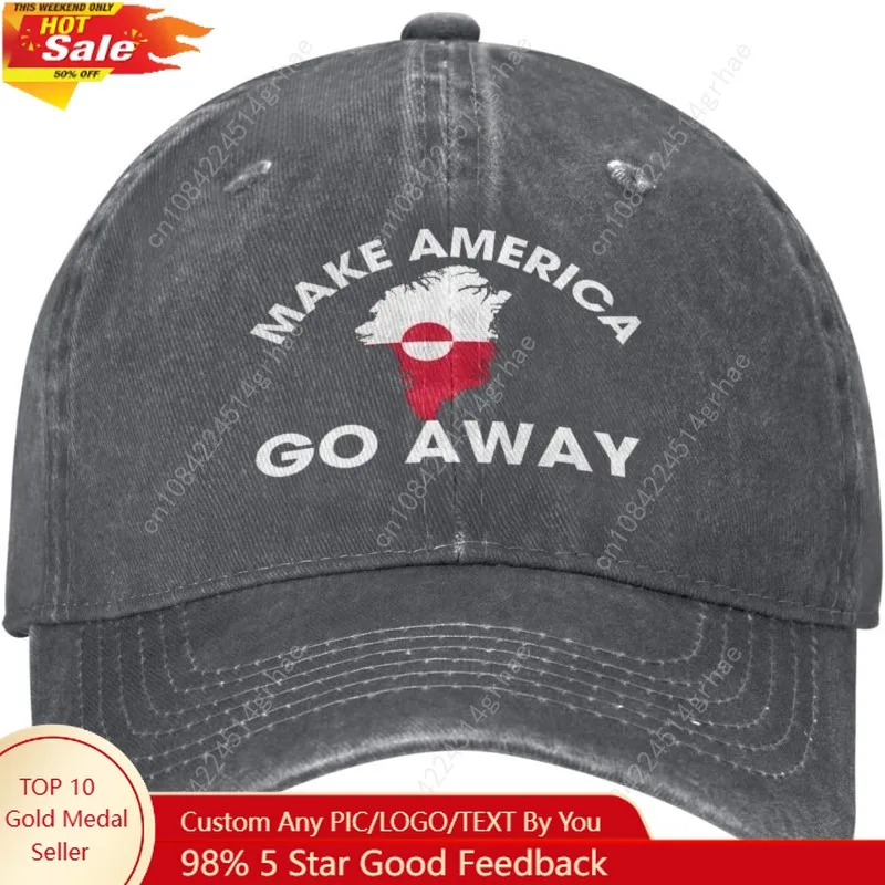 

Make America Go Away Hats Greenland Not for Sale Cap Denim Hat Navy P157