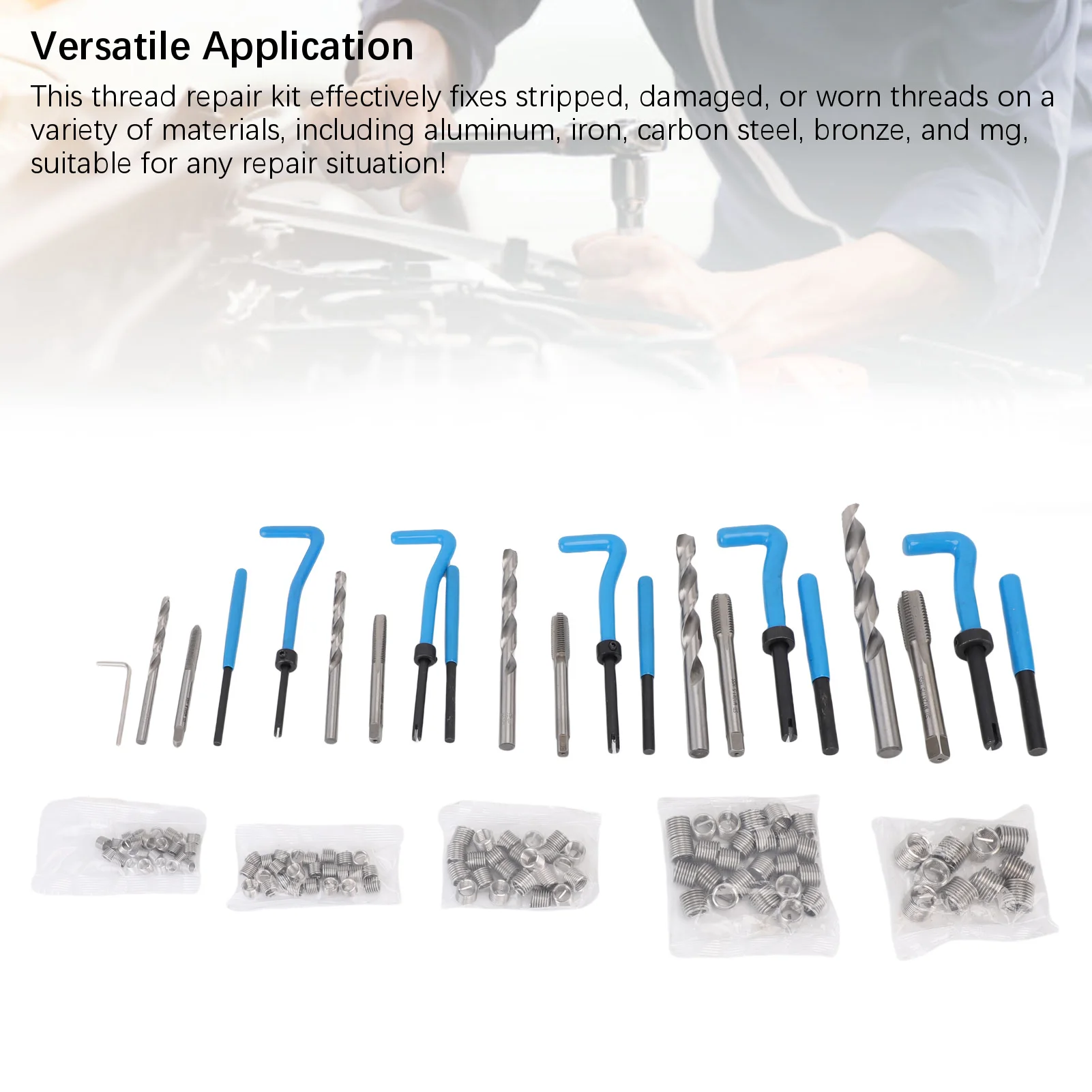 미터법 나사 수리 키트 HSS 드릴 비트 나사 인서트 탭 M5 M6 M8 M10 나사 수리 액세서리 나사 수리 키트