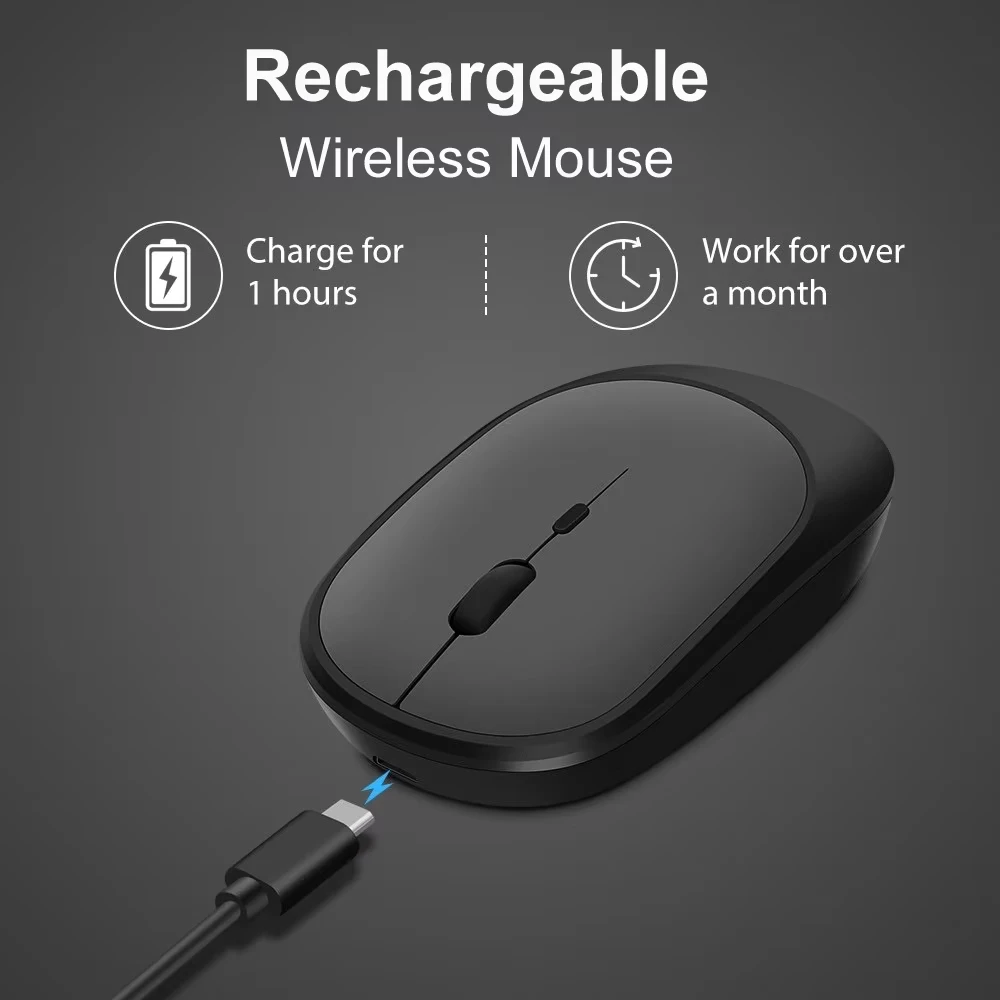 ماوس Xiaomi MIJIA اللاسلكي المتوافق مع البلوتوث 2.4G وضع مزدوج ماوس صامت قابل للتعديل DPI USB ماوس مكتب الألعاب القابل لإعادة الشحن