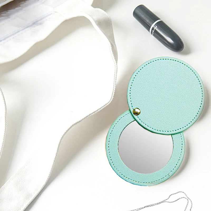 1PC Tragbare Mini Edelstahl Unzerbrechlich Make-Up Taschenspiegel Kosmetikspiegel nette make-up handtaschenspiegel