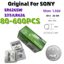 80-600PCS Original For SONY SR626SW LR626 AG4 1.55V Batteries LR66 377 377A Alkaline Battery Watch Toys Car Remote Coin Cell