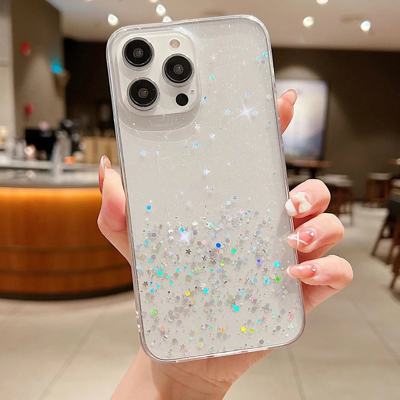 Crystal Clear Bling Glitter Case For Vivo Y3 Y5S Y11 Y12 Y15 Y16 Y17 Y19 Y20 Y22 Y27 Y33 Y35 Y36 Fashion Women Girls Phone Cover