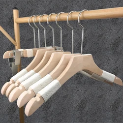 10 Pieces Store Customized Clothes Rack Solid Wood Thickened Tie Rope Hangers Women's Selling Shops Wardrobe Storage Pants Clip