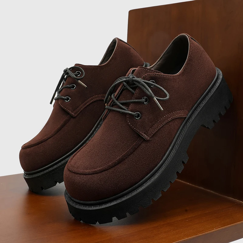 

Мужские высокие повседневные туфли в американском стиле ретро на толстой подошве, новые четырехсезонные нескользящие уличные спортивные прогулочные туфли с мягкой подошвой Joker