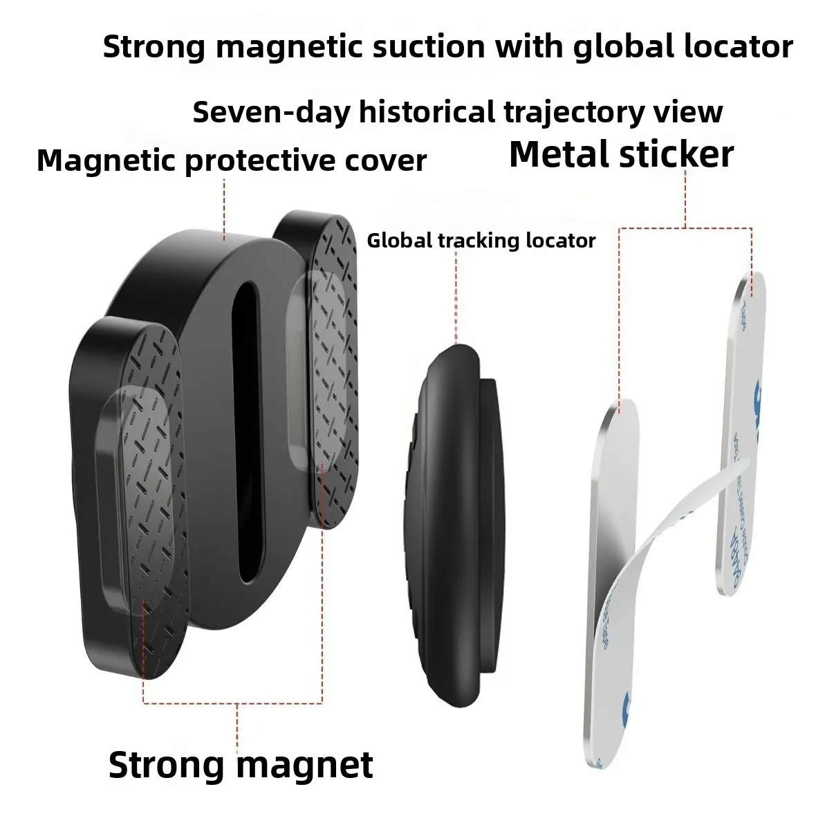 جهاز تحديد المواقع GPS AirTag جهاز تعقب عالمي مغناطيسي قوي لكبار السن والدراجات النارية وجهاز مضاد للفقدان