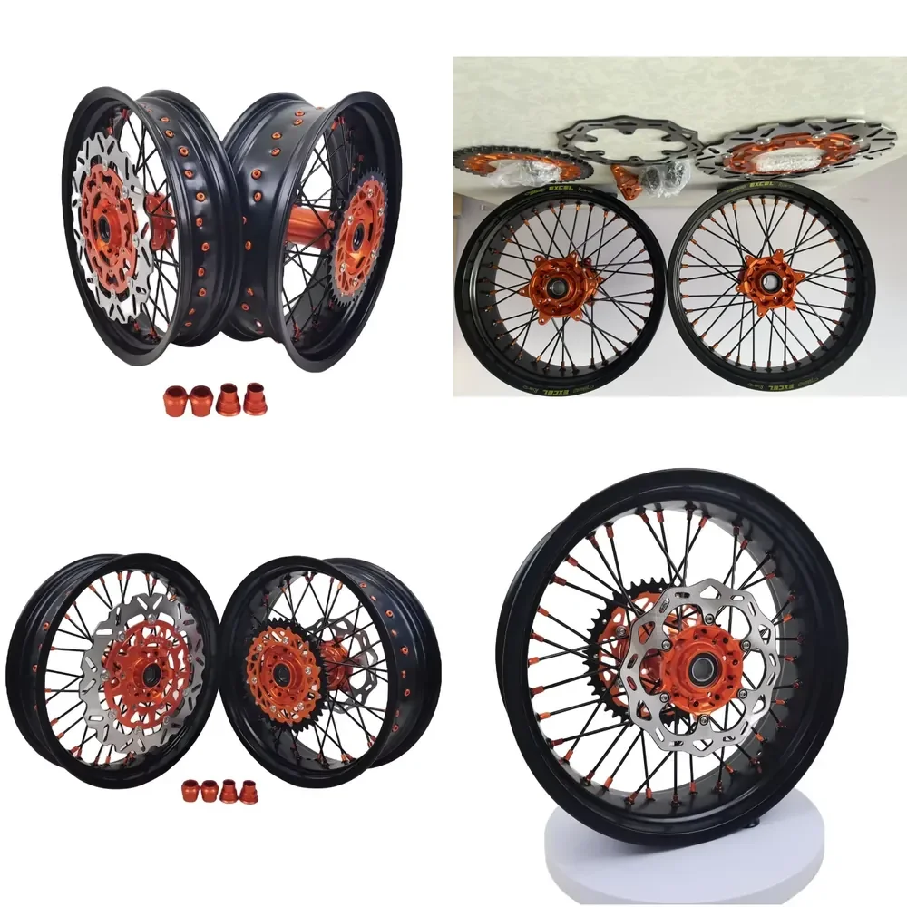 【2026 Stable Supply】 17 Inch Fit K TM EXC 2022 Customized Accept Color Supermotard Wheels Rims Set