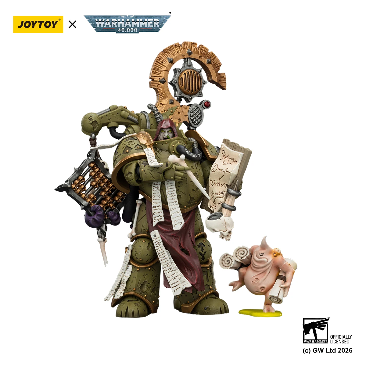 [IN STOCK]JOYTOY Warhammer 40K 1/18 Action Figure Death Guard Biologus Putrifier&Tallyman 2PCS Anime Model view 5