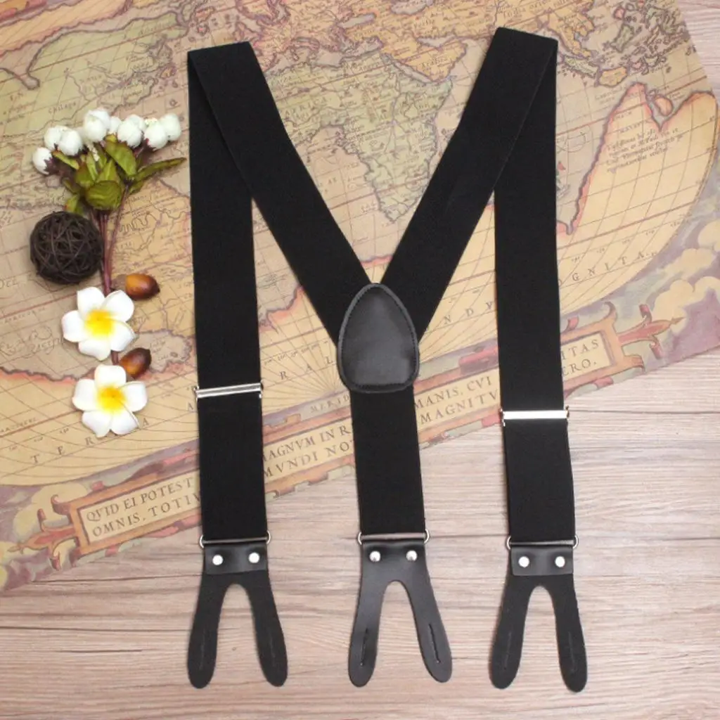 

Мужские эластичные подтяжки из натуральной кожи, регулируемые подтяжки, широкие ремни для рабочих брюк и брюк