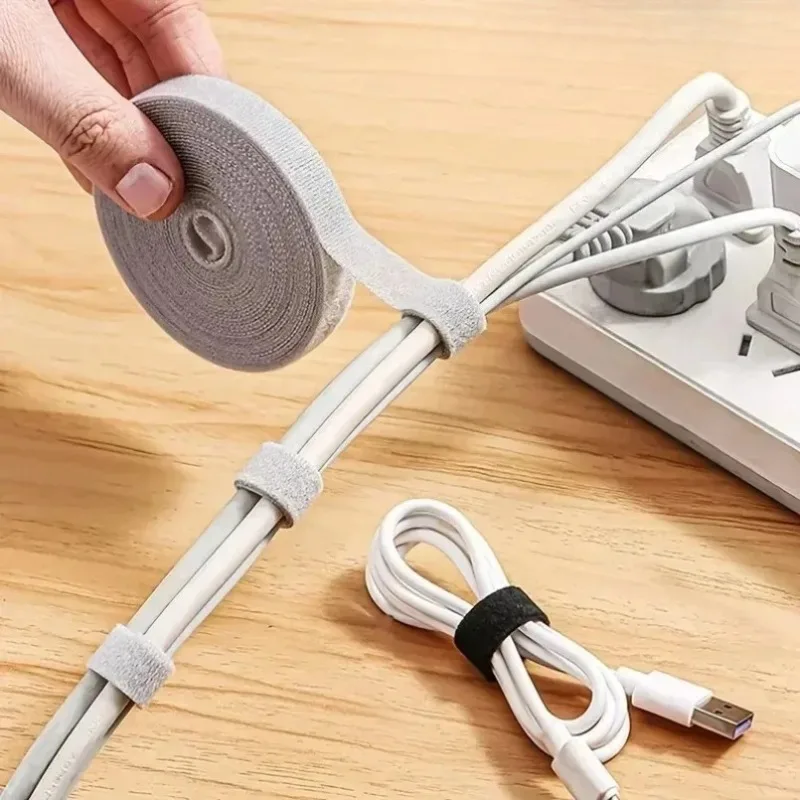1/5M Cable Organizer Cable Management Wire Winder Tape Earphone Mouse Cord Management Ties Protector for IPhone Xiaomi Samsung