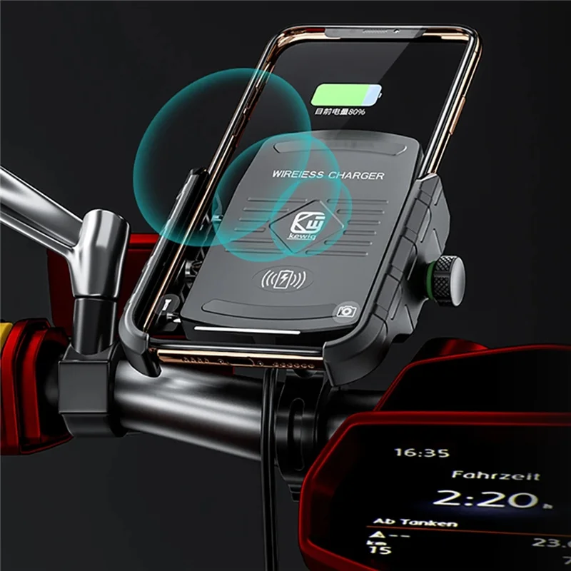 Aluminum Motorcycle Phone Holder Mount Moto Bicycle Handlebar Bracket 360 Rotating Cell Phone Stand for Motorcycle Bike Scooter