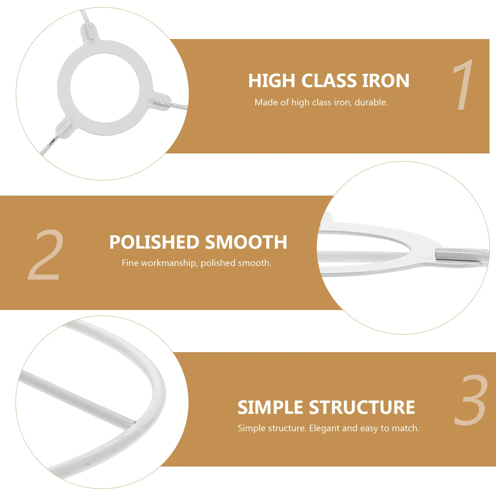 

Round Lampshade Frames Metal DIY Lamp Shade Ring for E27 Table Lamp Fixing, Sturdy Lampshade Adapter for Home Lighting