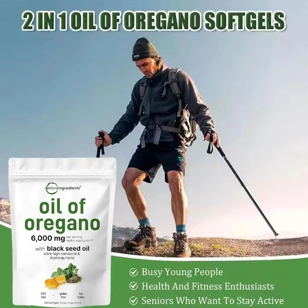 300PCS Oregano Öl Kapseln Reine Natürliche Extraktion Zutat Unterstützung Immun System Gesundheit Tragbare Kräuter Formel Öl Kapseln