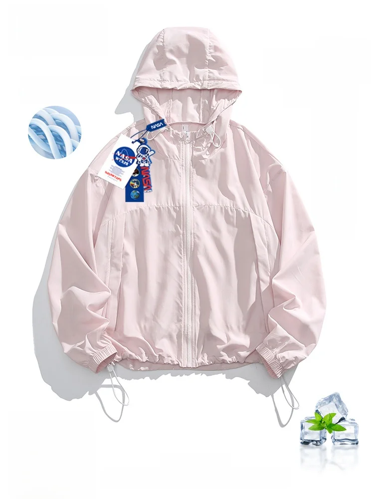 

ex Lightweight Outdoor UV Protection Clothing Summer UPF50+ WTAPS Faionable Youthful Loose Fit Long Sve Zipper