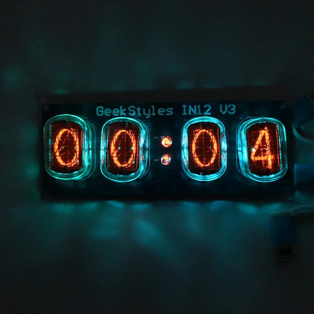 Diy Electronic Kit IN12 Nixie Clock Led Lamp Tube Clock In12 Glow Tube Clock Circuit Board Pcba Glow Tube Diy Retro Clock Module