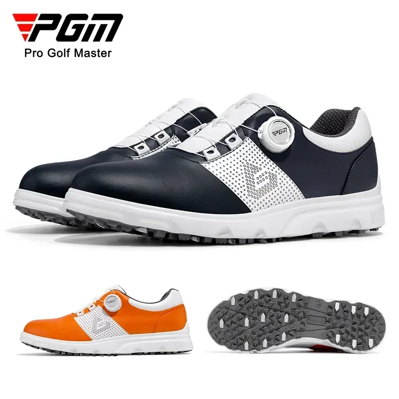 PGM Men Golf Shoes Knob Shoelaces Anti-side Slip Waterproof Men's Sports Shoes Sneakers XZ303