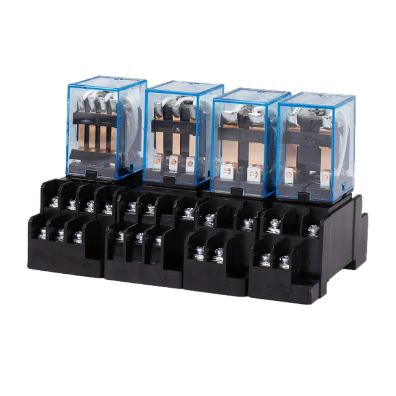 Middle Relay 24V Dc 220V Ac 12Vhh52P Small Electromagnetic Relay 8 Feet 14 Feet with Base My2Nj Small Intermediate Relay Hh52P/53P/54P with Light Ac220V Dc24V