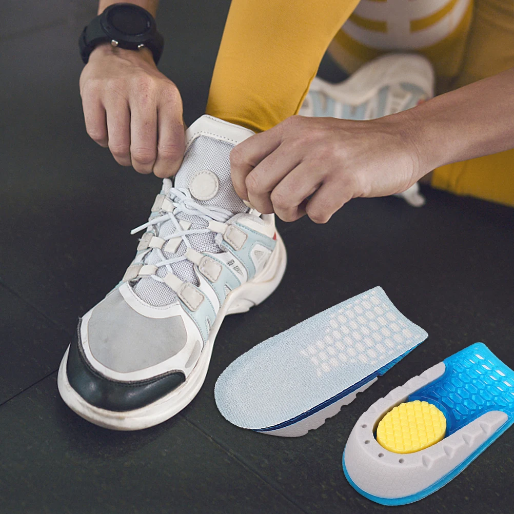 

1 Pair Inner Heightening Insoles Thickened Heel Lift For Shoes Sweat Absorption Shockproof Invisible Height Increase Pads Foot