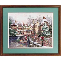 Amishop Top Quality Beautiful Lovely Counted Cross Stitch Kit Christmas Cove Santa Gift On The Boat Market Hall Dim 8494 08494