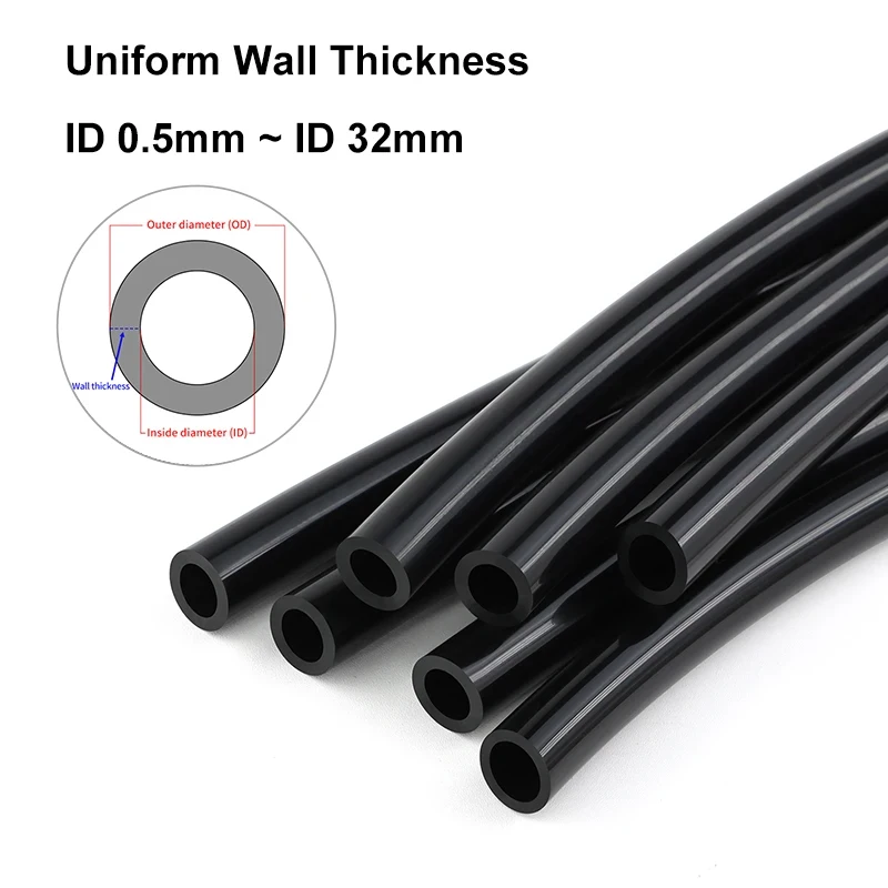 2/5m Food Grade Black Silicone Tube ID0.5 1 2 4 5 6 7 8 9 10 11 12 14mm High Temperature Nontoxic Drink Water Faucet Garden Pipe