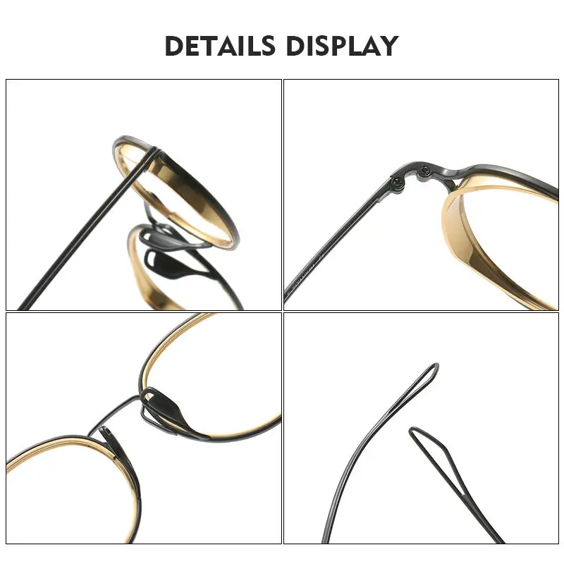 OLAMINS​   Vintage Optical Frame Round Eyeglasses Frame Trendy Unisex Designer Eye Glasses Frames DTX100