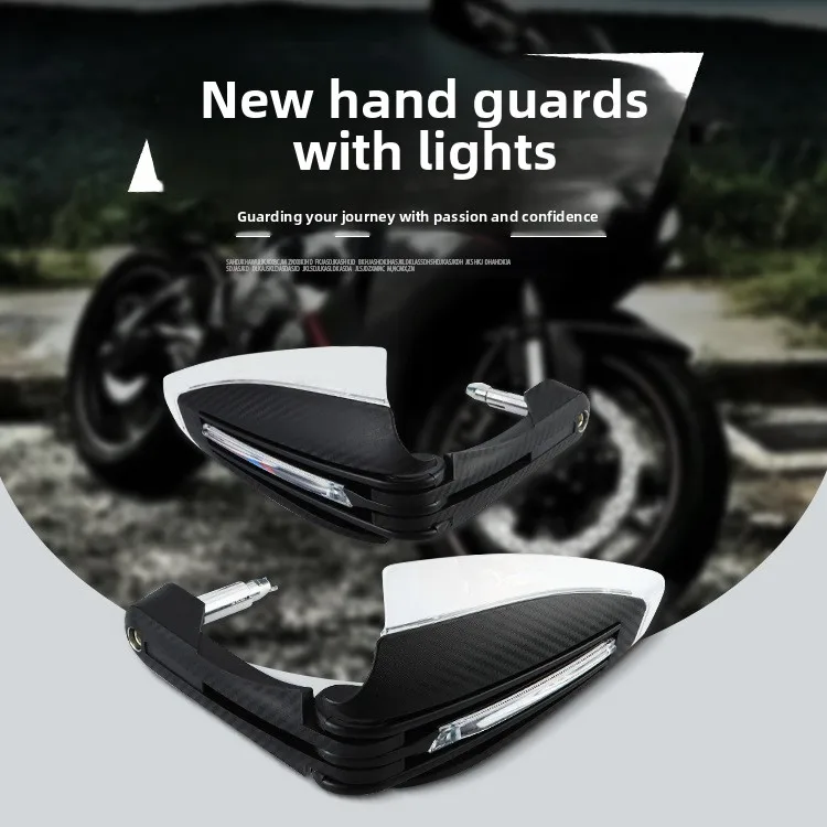 ملحقات الدراجة النارية LED شريط مستقيم أبيض واقيات اليد على الطرق الوعرة المعدلة لحماية الفرامل من الصدمات